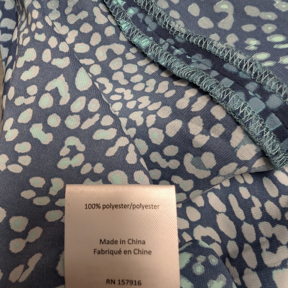 Parker Blue and White Leaf Print Blouse - Picture 5 of 5
